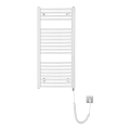 Aqualine - Elektryczny grzejnik łazienkowy ORBIT-E 300W 96x45 cm biały, okrągły