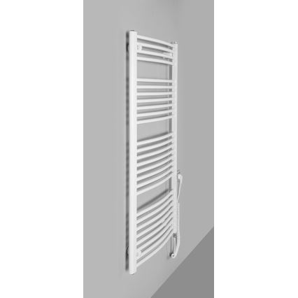 Aqualine - Elektryczny grzejnik łazienkowy ORBIT-E 600W 132x60 cm biały okrągły