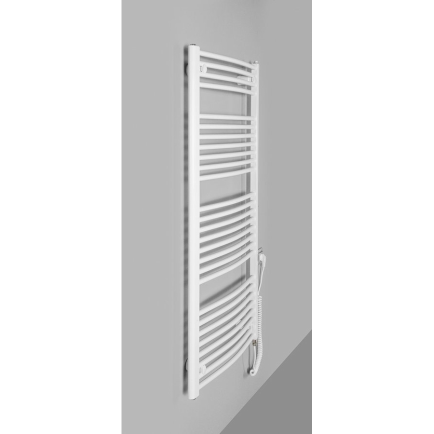 Aqualine - Elektryczny grzejnik łazienkowy ORBIT-E 600W 132x60 cm biały okrągły