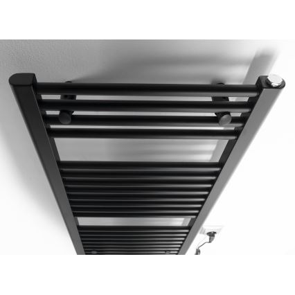 Aqualine - Elektryczny kaloryfer łazienkowy DIRECT-E 300W/230V 96 cm matowy czarny prosty
