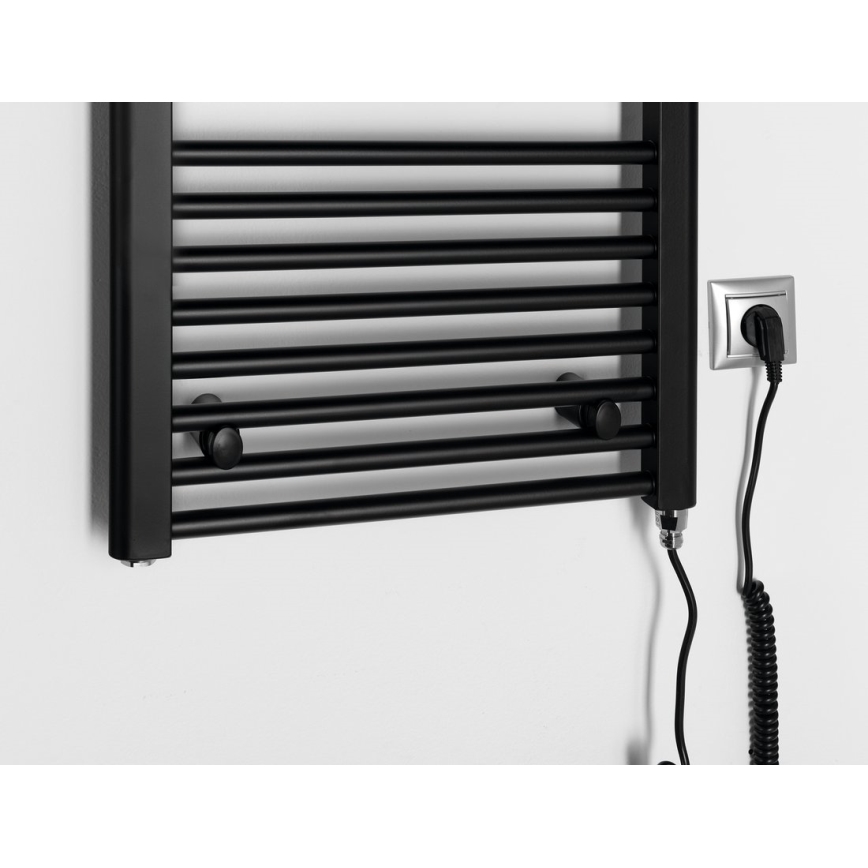 Aqualine - Elektryczny kaloryfer łazienkowy DIRECT-E 300W/230V 96 cm matowy czarny prosty