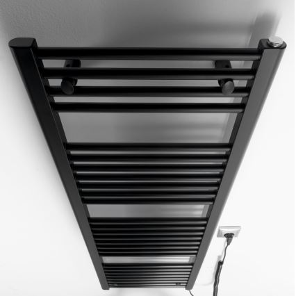 Aqualine - Elektryczny kaloryfer łazienkowy DIRECT-E 400W/230V 132 cm matowy czarny prosty