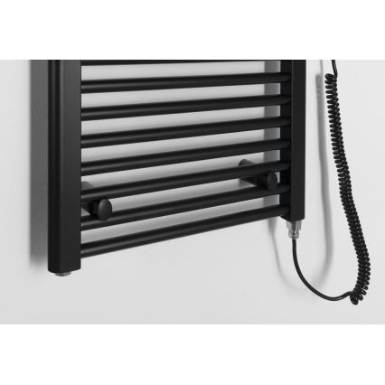 Aqualine - Elektryczny kaloryfer łazienkowy DIRECT-E 400W/230V 132 cm matowy czarny prosty