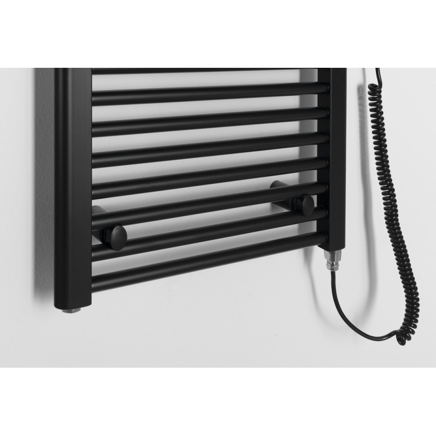 Aqualine - Elektryczny kaloryfer łazienkowy DIRECT-E 400W/230V 132 cm matowy czarny prosty