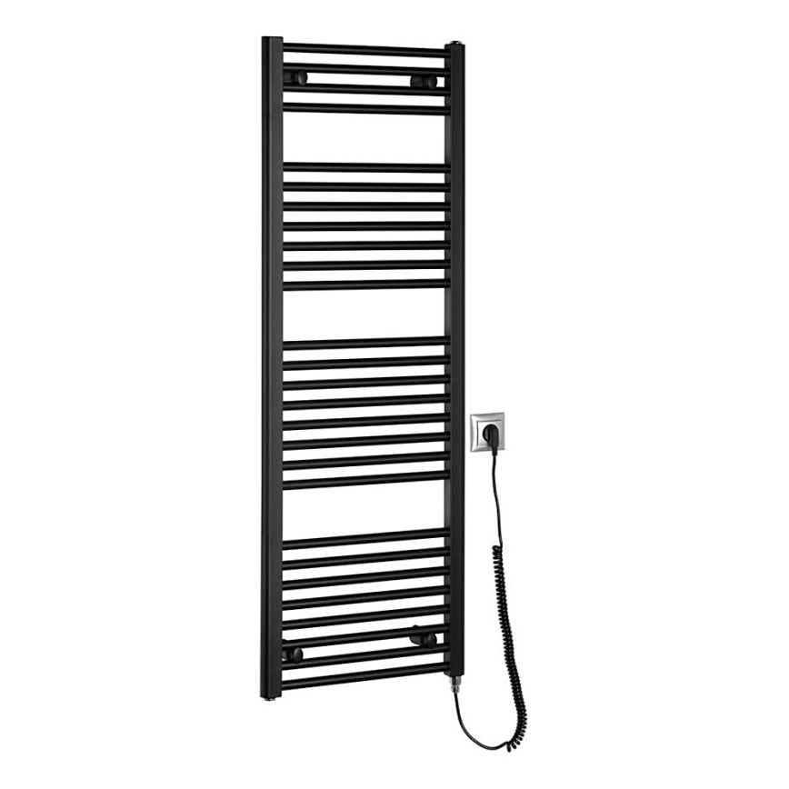 Aqualine - Elektryczny kaloryfer łazienkowy DIRECT-E 400W/230V 132 cm matowy czarny prosty