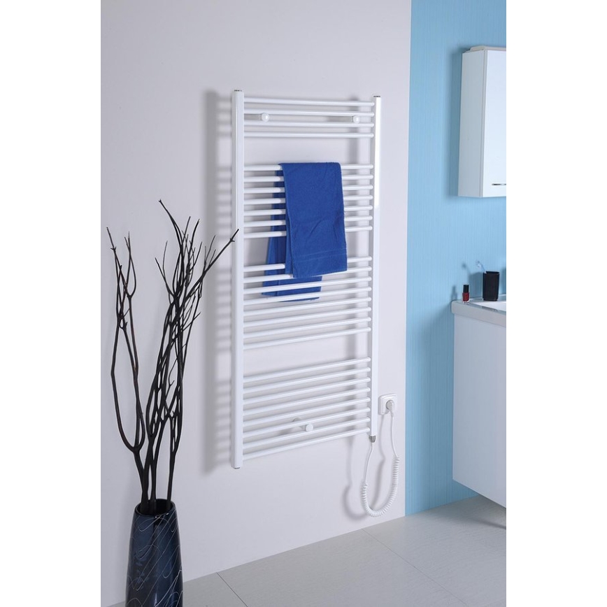 Aqualine - Elektryczny kaloryfer łazienkowy DIRECT-E 600W/230V 132 cm biały prosty