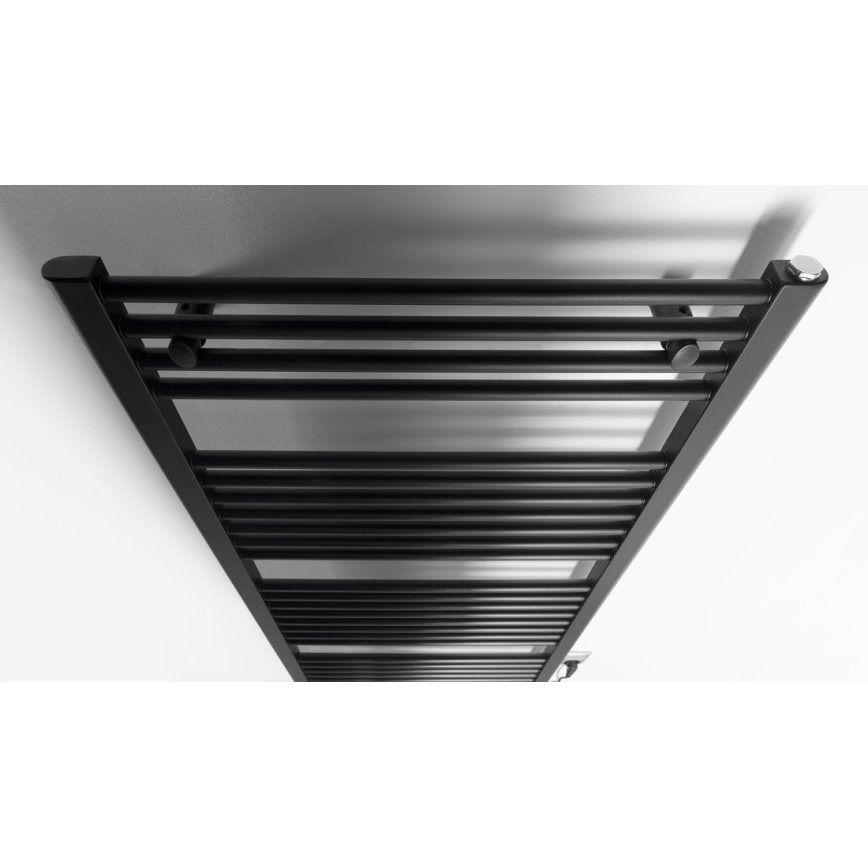 Aqualine - Elektryczny kaloryfer łazienkowy  DIRECT-E 600W/230V 132 cm matowy czarny prosty