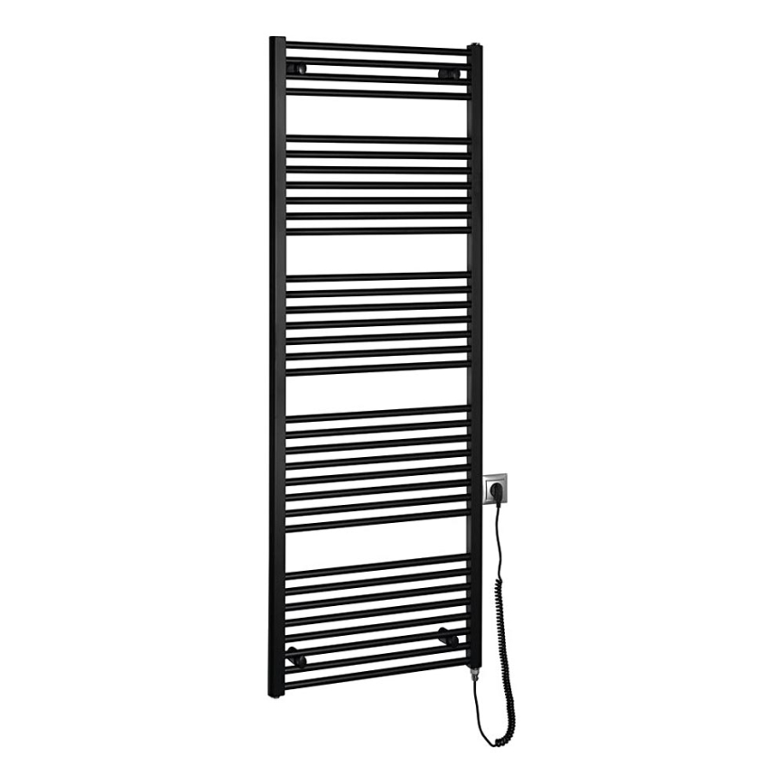 Aqualine - Elektryczny kaloryfer łazienkowy DIRECT-E 800W/230V 168 cm matowy czarny prosty
