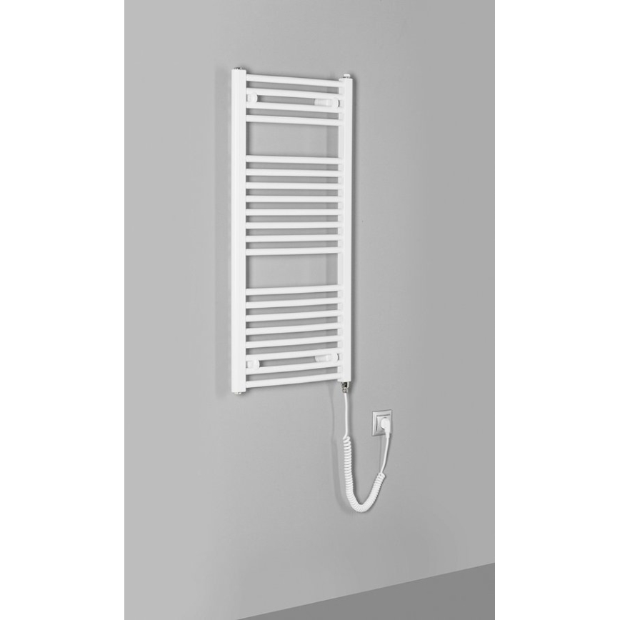Aqualine - Elektryczny kaloryfer łazienkowy ORBIT-E 300W/230V 96 cm biały okrągły