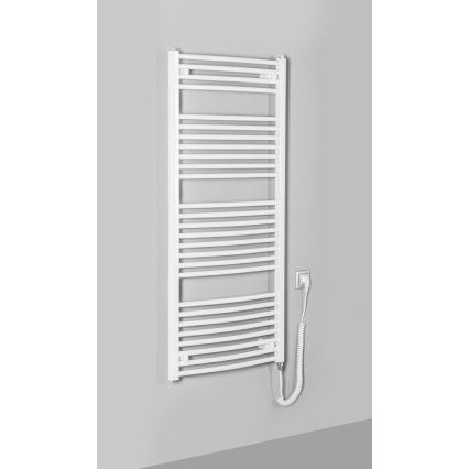 Aqualine - Elektryczny kaloryfer łazienkowy ORBIT-E 600W/230V 132 cm biały okrągły