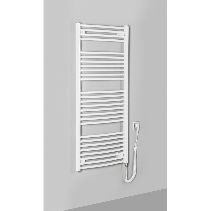 Aqualine - Elektryczny kaloryfer łazienkowy ORBIT-E 600W/230V 132 cm biały okrągły