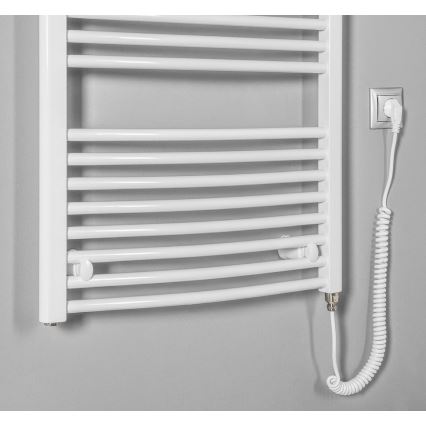 Aqualine - Elektryczny kaloryfer łazienkowy ORBIT-E 600W/230V 132 cm biały okrągły