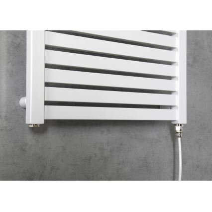Aqualine - Elektryczny kaloryfer łazienkowy TONDI-E 300W/230V 97 cm biały prosty