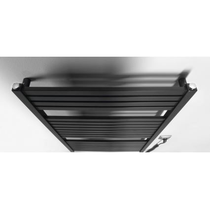 Aqualine - Elektryczny kaloryfer łazienkowy TONDI-E 400W/230V 97 cm matowy czarny prosty