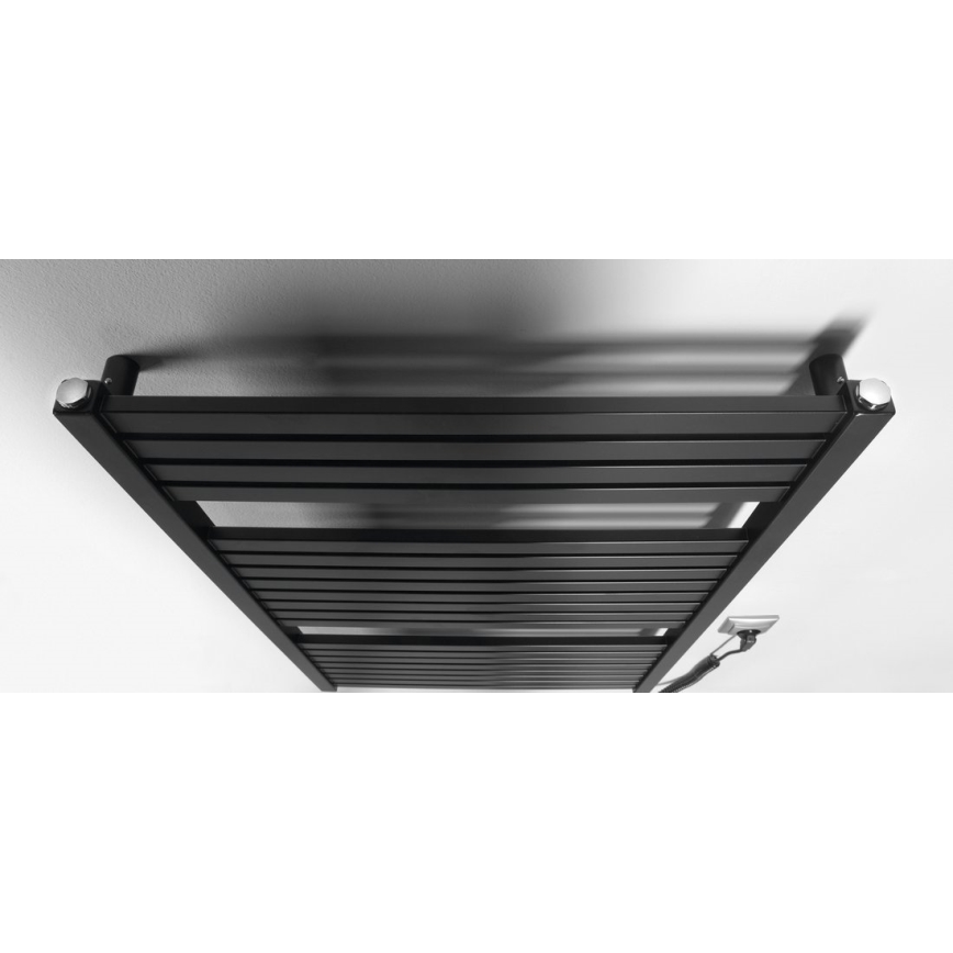 Aqualine - Elektryczny kaloryfer łazienkowy TONDI-E 400W/230V 97 cm matowy czarny prosty