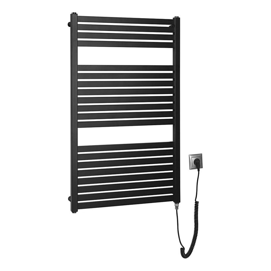 Aqualine - Elektryczny kaloryfer łazienkowy TONDI-E 400W/230V 97 cm matowy czarny prosty