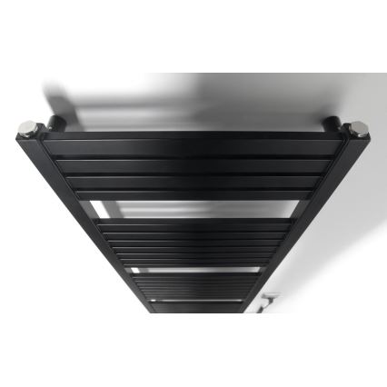Aqualine - Elektryczny kaloryfer łazienkowy TONDI-E 500W/230V 133 cm matowy czarny prosty