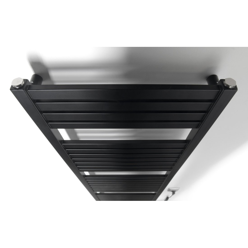Aqualine - Elektryczny kaloryfer łazienkowy TONDI-E 500W/230V 133 cm matowy czarny prosty