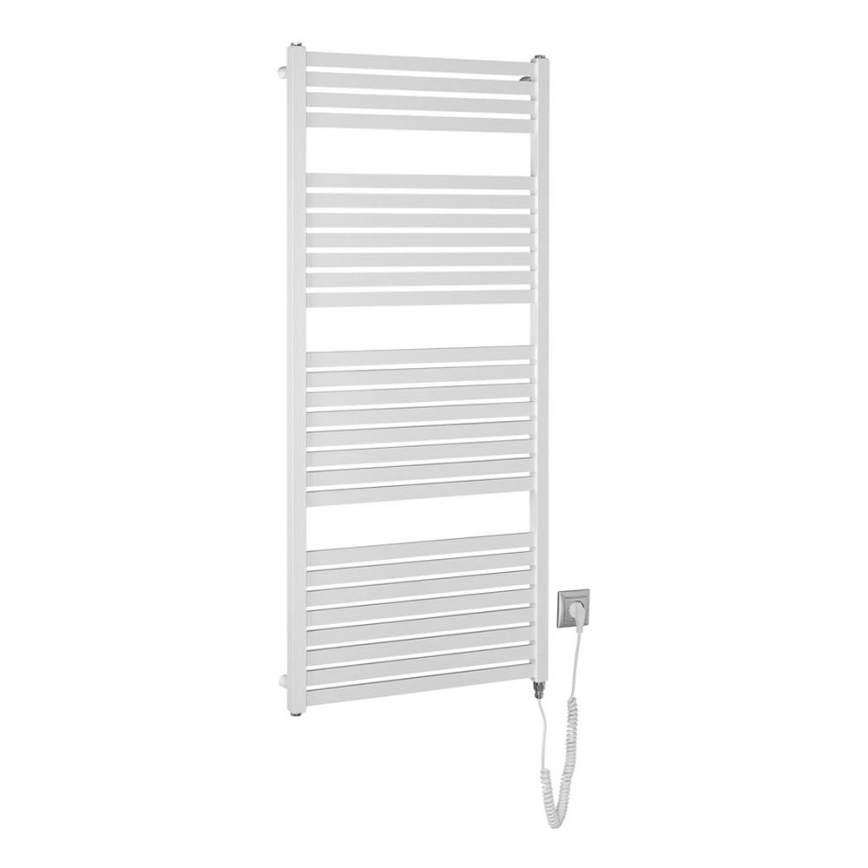 Aqualine - Elektryczny kaloryfer łazienkowy TONDI-E 600W/230V 133 cm biały prosty