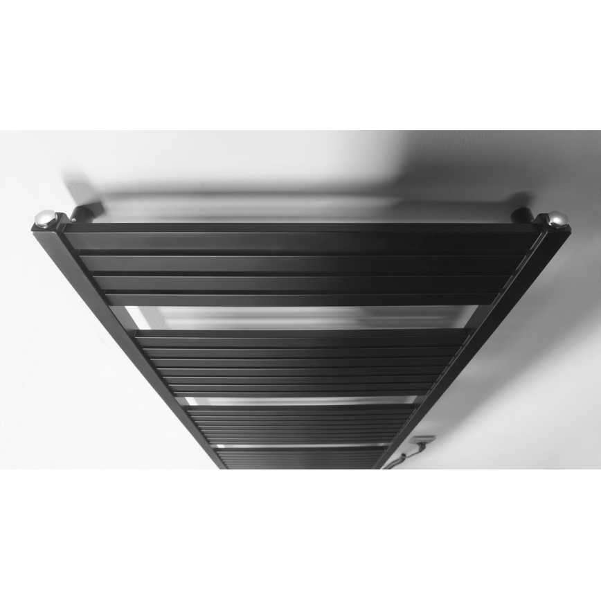 Aqualine - Elektryczny łazienkowy kaloryfer TONDI-E 600W/230V 133 cm matowy czarny prosty