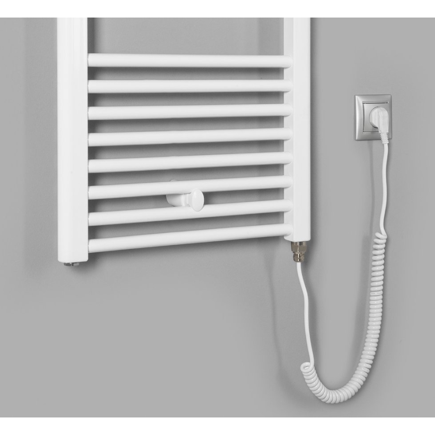 Aqualine - Elektryczny łazienkowy kaloryfer DIRECT-E 400W/230V 96 cm biały prosty