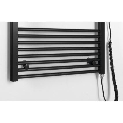Aqualine - Elektryczny kaloryfer łazienkowy DIRECT-E 800W/230V 168 cm matowy czarny prosty