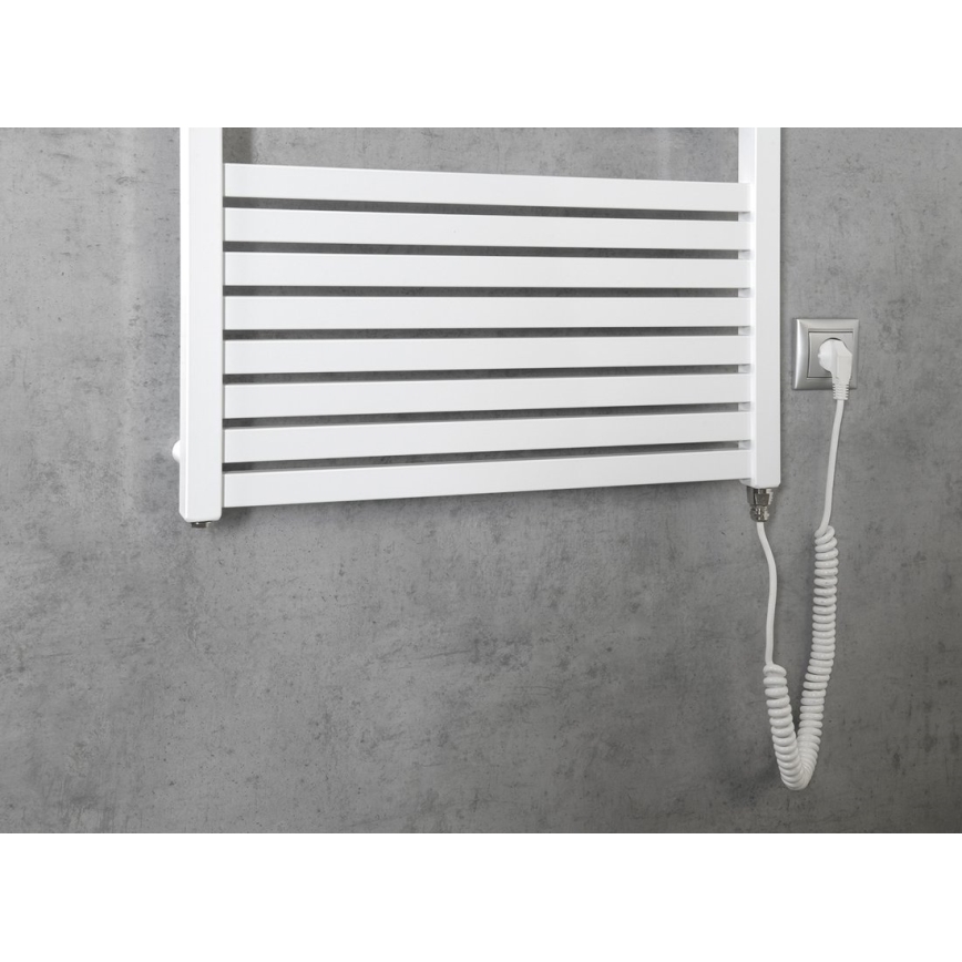 Aqualine - Elektryczny kaloryfer łazienkowy TONDI-E 800W/230V 169 cm biały prosty