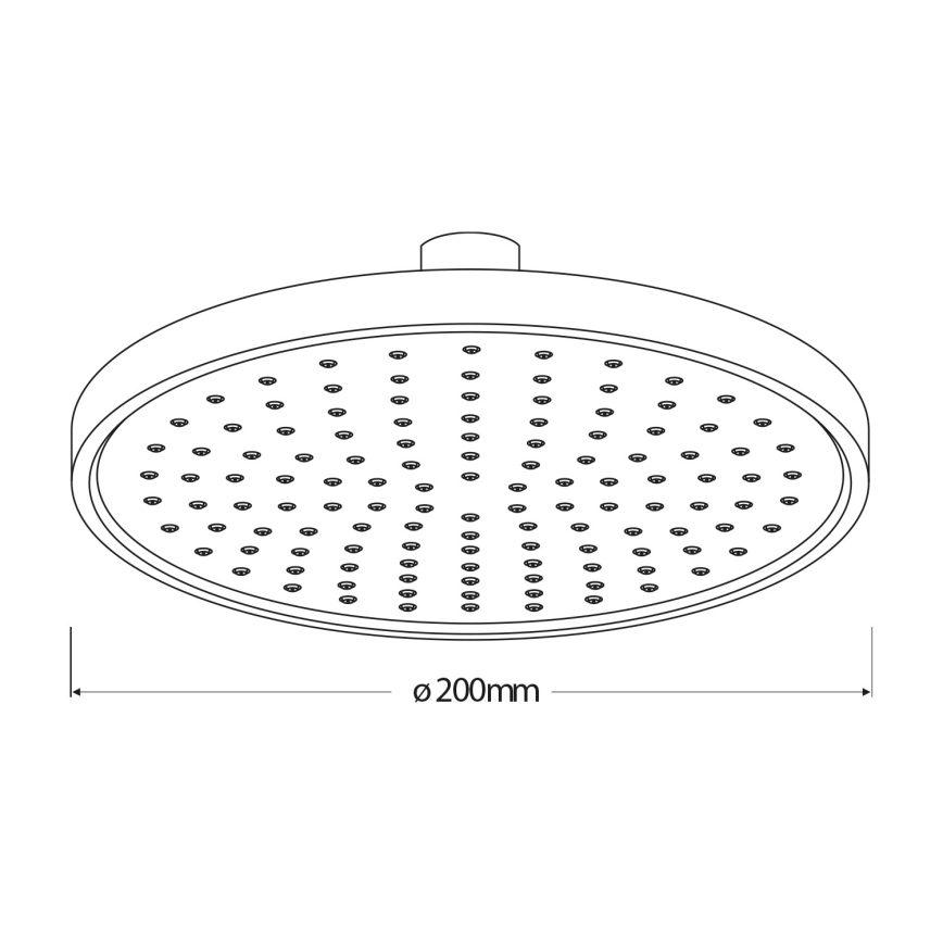 Aqualine - Głowica prysznicowa śr. 20 cm matowy czarny