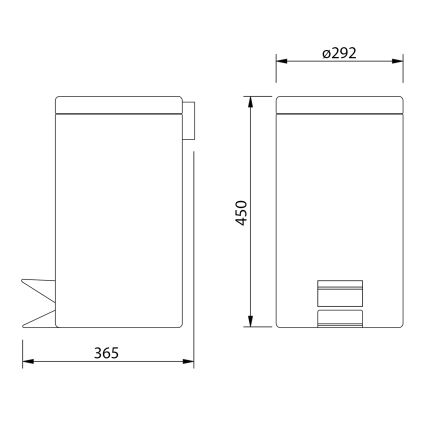 Aqualine - Kosz na śmieci SIMPLE LINE 20 l polerowana stal nierdzewna