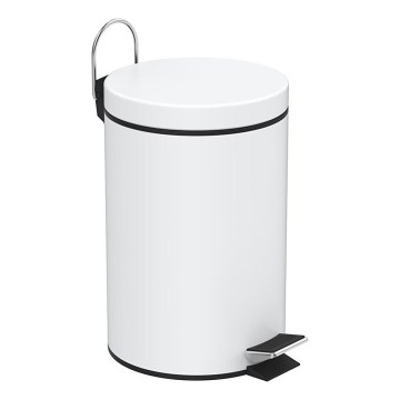 Aqualine - Kosz na śmieci SIMPLE LINE 3 l matowy biały