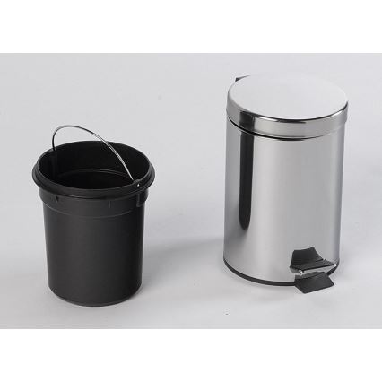 Aqualine - Kosz na śmieci SIMPLE LINE 3 l polerowana stal nierdzewna