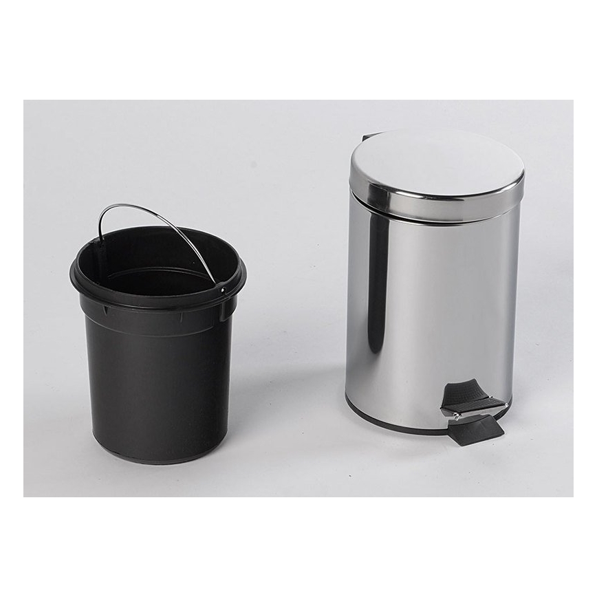 Aqualine - Kosz na śmieci SIMPLE LINE 3 l polerowana stal nierdzewna
