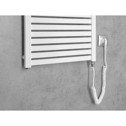 Aqualine - Łazienkowy elektryczny grzejnik TONDI-E 500W 133x45 cm biały