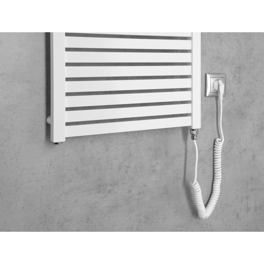 Aqualine - Łazienkowy elektryczny grzejnik TONDI-E 500W 133x45 cm biały
