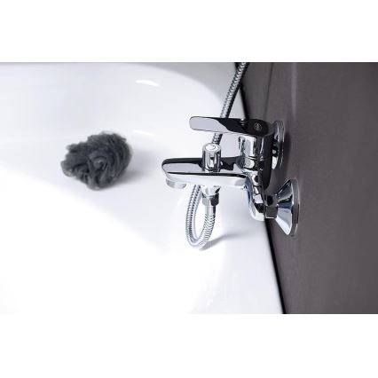 Aqualine - Bateria wannowa LOTTA chrom błyszczący