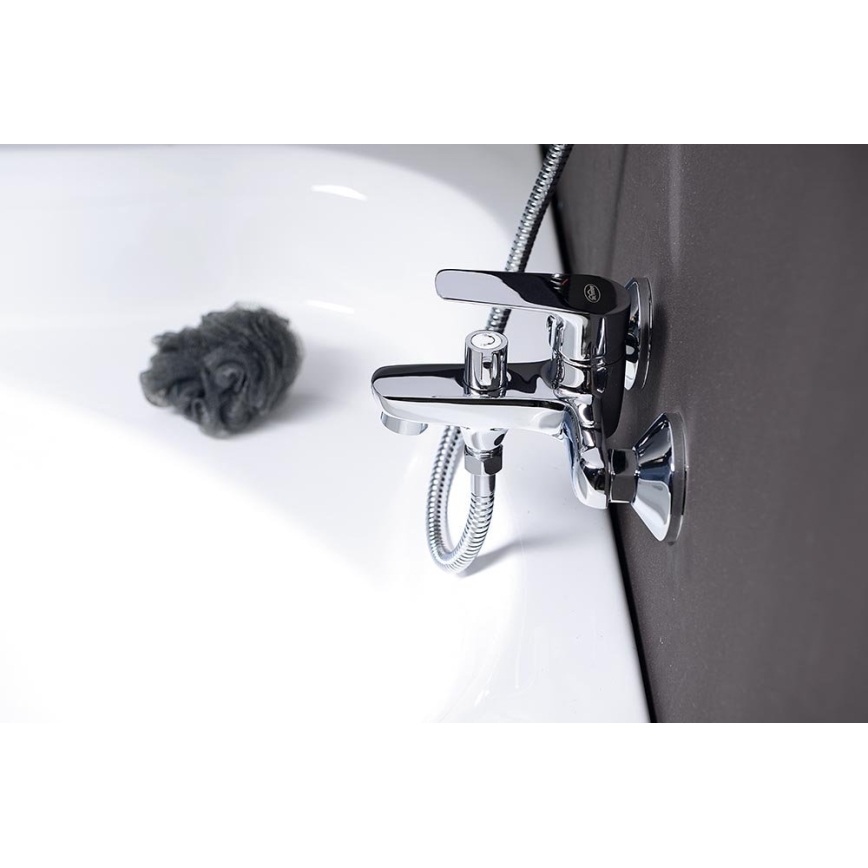 Aqualine - Bateria wannowa LOTTA chrom błyszczący