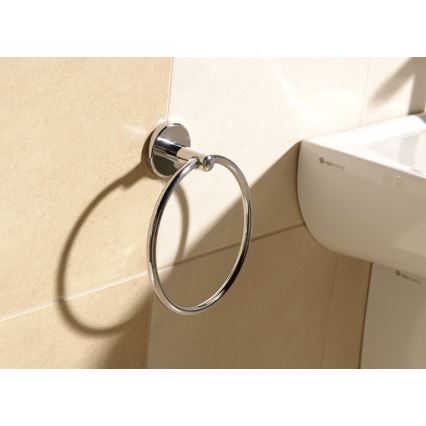 Aqualine - Ścienny wieszak na ręcznik SAMBA śr. 15,5 cm chrom błyszczący