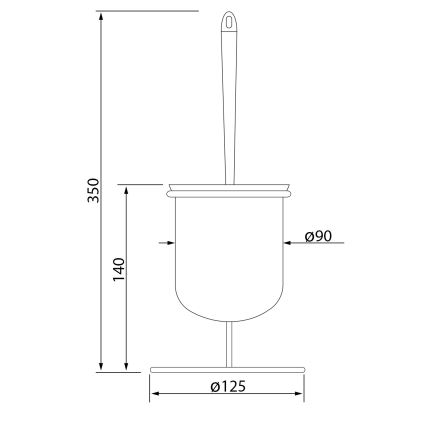 Aqualine - Stojąca szczotka do toalety SIMPLE LINE biały/chrom błyszczący