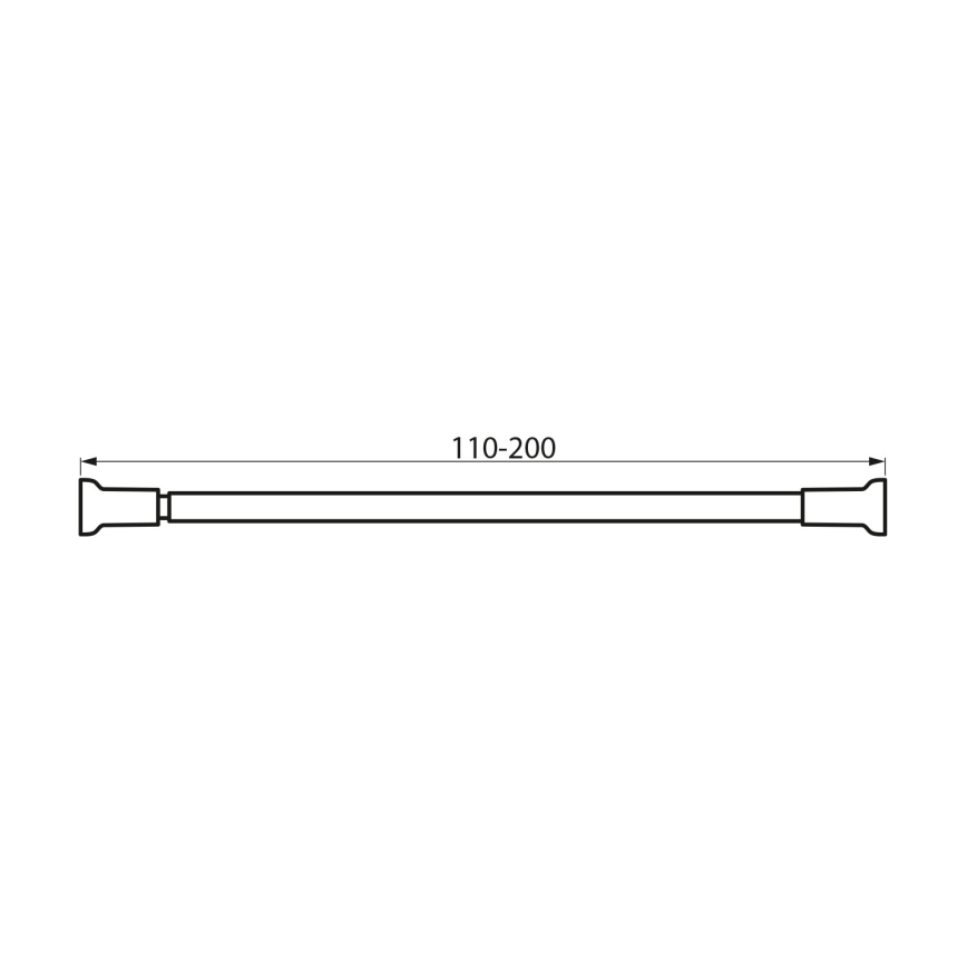Aqualine - Teleskopowy kij rozpraszający 110-200 cm chrom błyszczący