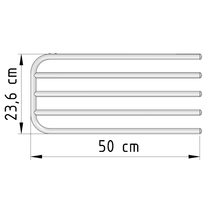 Aqualine - Towel szyna do heating element 50 cm biały