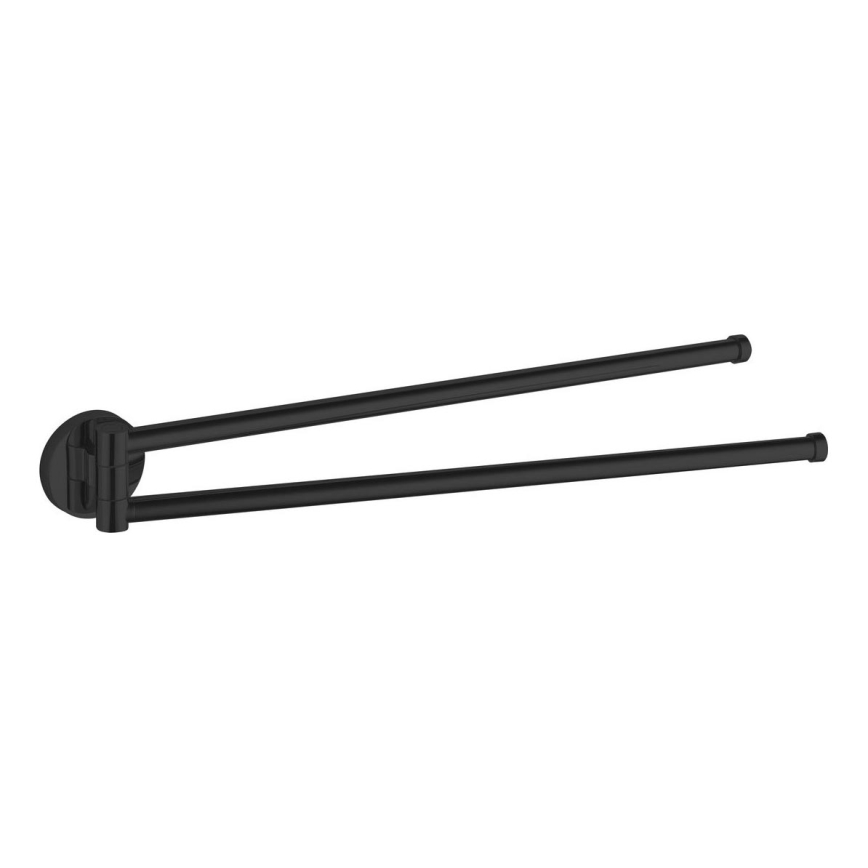 Aqualine - Wieszak na ręcznik ścienny obrotowy SAMBA 47 cm czarny
