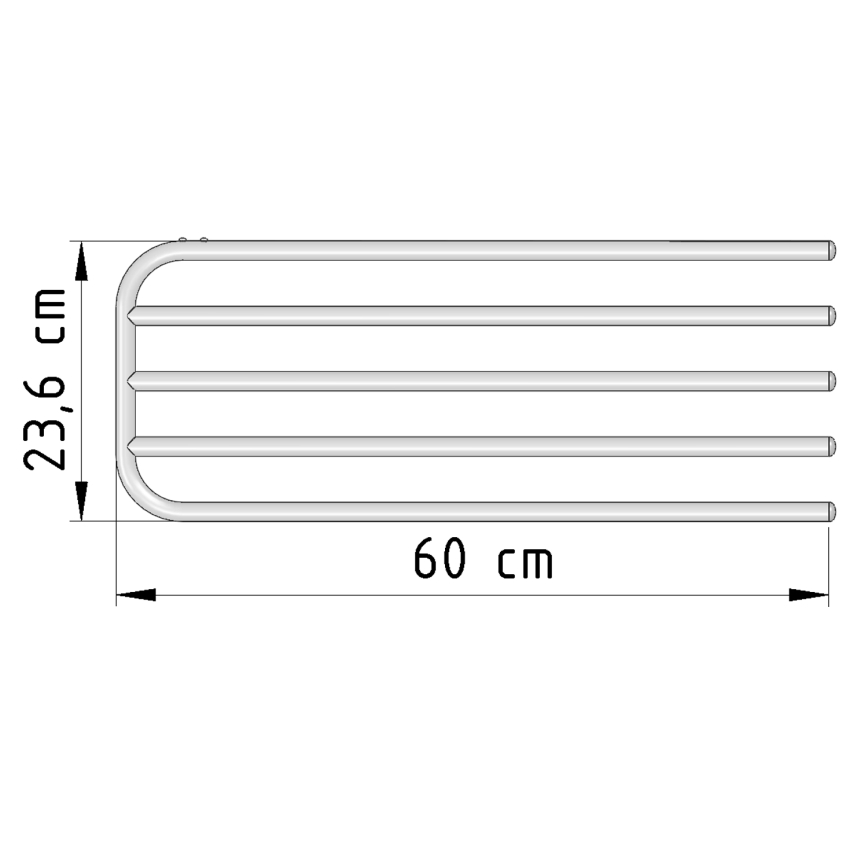 Aqualine - Wieszak na ręczniki do grzejnika, 60 cm biały