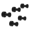 Aqualine - ZESTAW 5x Haczyk ścienny SAMBA matowy czarny