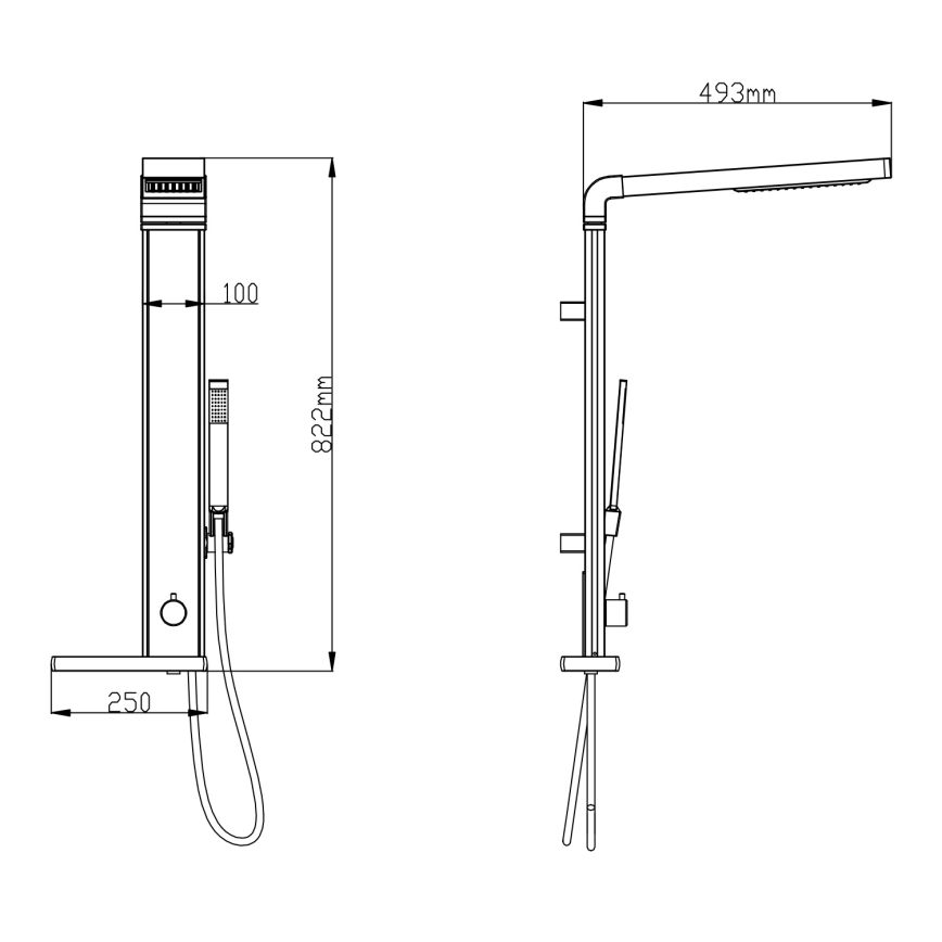 Aqualine - Zestaw prysznicowy ROME błyszczący chrom