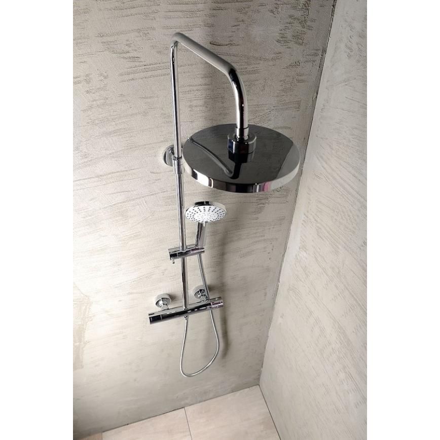 Aqualine - Zestaw prysznicowy z baterią termostatyczną LIGA chrom błyszczący