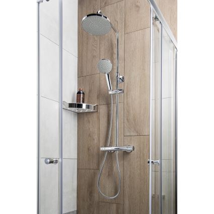 Aqualine - Zestaw prysznicowy z baterią termostatyczną LIGA chrom błyszczący
