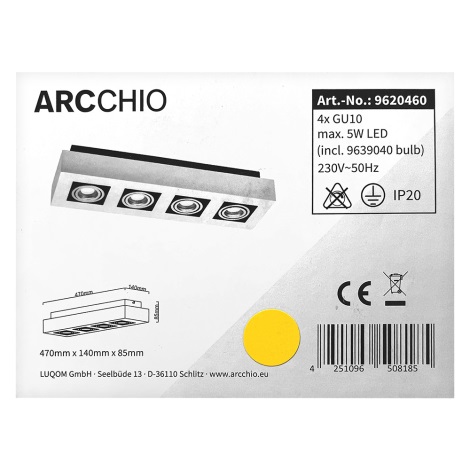 Arcchio - LED Oświetlenie punktowe VINCE 4xGU10/10W/230V
