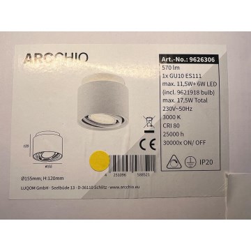 Arcchio - LED Plafon TALIMA 1xGU10-ES111/11,5W/230V + LED/6W/230V