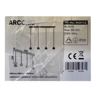 Arcchio - Żyrandol na lince RENKO 4xGU10/8W/230V