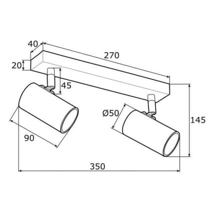 Argon 0890 - Oświetlenie punktowe LAGOS 2xGU10/5W/230V biały/złoty